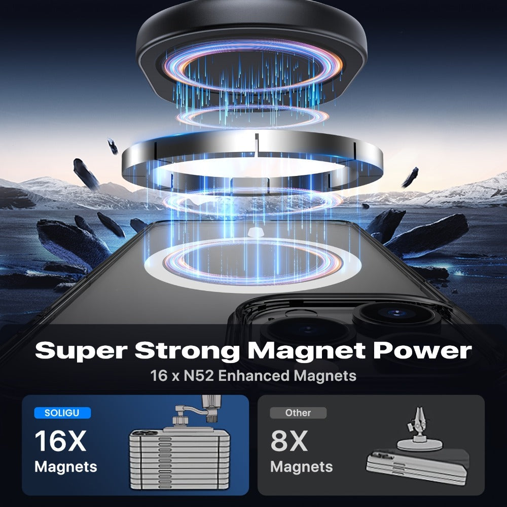 Magnetic Wireless Car Charger Phone Mount 15W Fast Charging – 360° Rotation Air Vent Car Phone Holder Compatible with iPhone 16 / 15 / 14