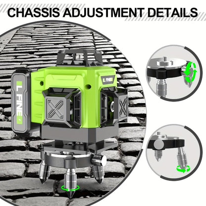 Laser Level 16 Line 4D Green Self-Leveling with Tripod 360 Degree Rotary Cross Line High for Entryways, Bedrooms and Living Spaces