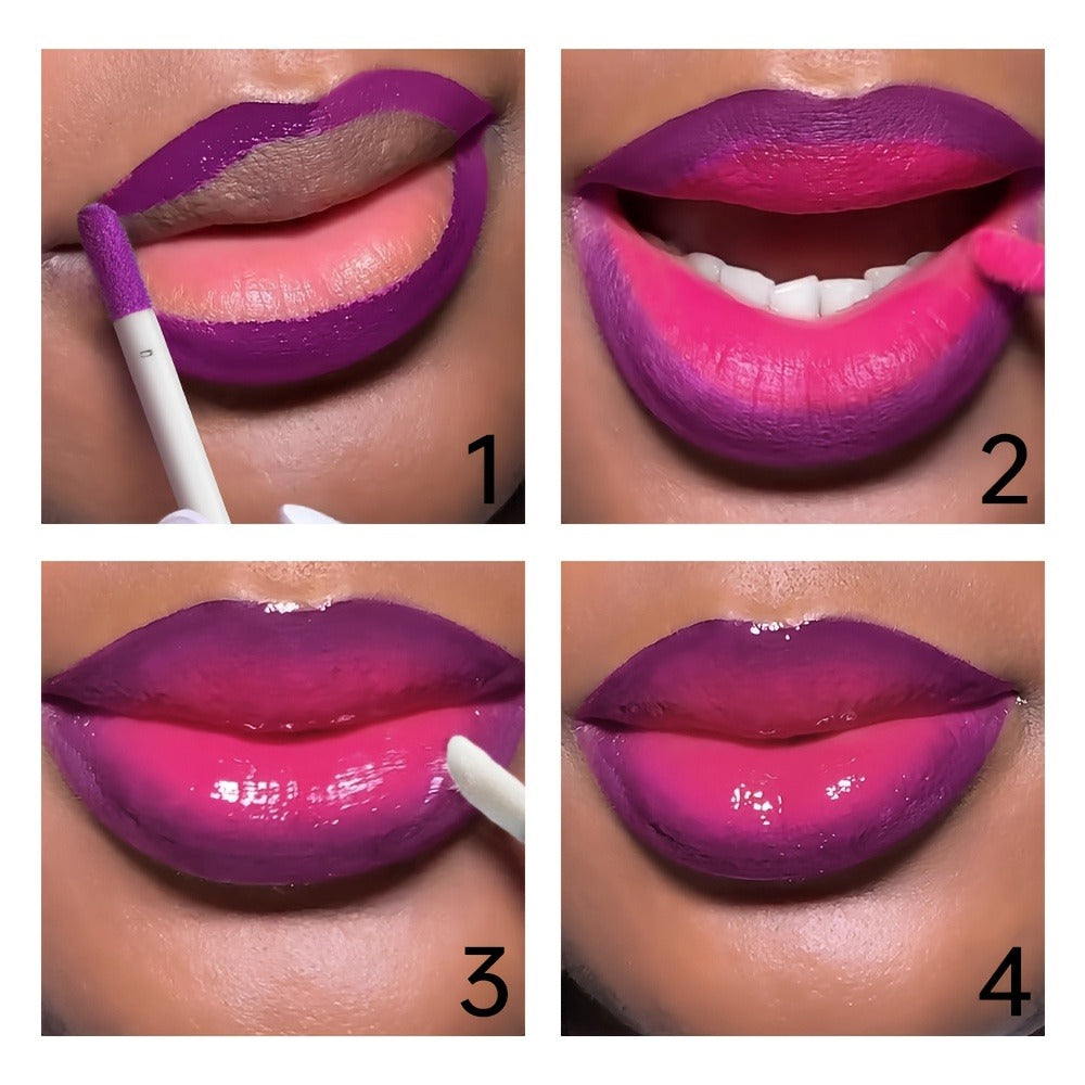 High Pigment Berry Lip Gloss Set 3-Piece – Waterproof Velvet Matte Finish, Non-Stick Cup Long-Lasting Lip Color
