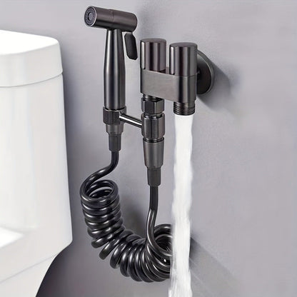 Handheld Bidet Sprayer Kit 6-Piece Wall Mounted Toilet Sprayer Set with Hose & Holder - Adjustable Pressure