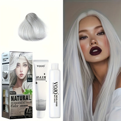 Permanent Hair Dye Kit 12 Vibrant Colors with Developer & Applicator Tools Bleach Blonde Ash for Bath Time, Home Spa and Personal Care