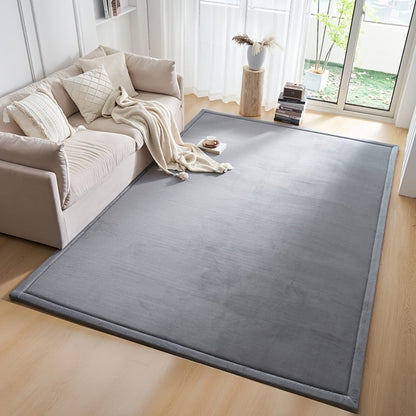 Tatami Floor Mat Thick Foam Padded Rug Coral Velvet Baby Play Mat Crawling Mat for Kids Nursery Playroom Living Room Yoga Mat Japanese Style