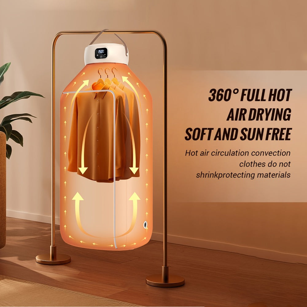 Mini Dryer Machine 600W Portable Clothes Dryer Dual Mode Quiet Operation Timer 1H 2H 8H Energy Efficient for Apartments Dorms RVs Travel