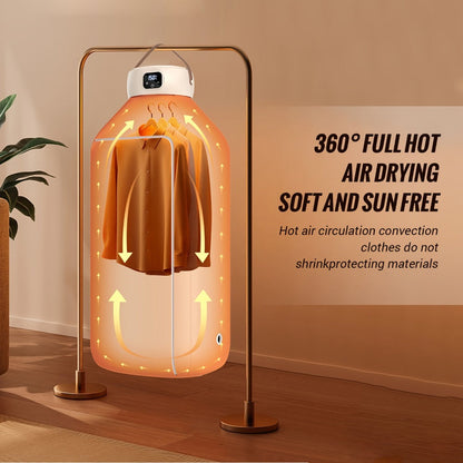 Mini Dryer Machine 600W Portable Clothes Dryer Dual Mode Quiet Operation Timer 1H 2H 8H Energy Efficient for Apartments Dorms RVs Travel