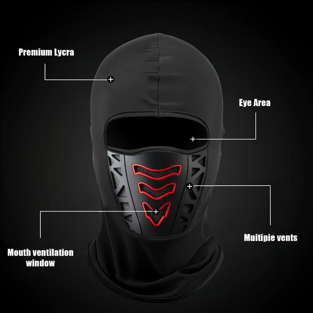 Motorcycle Full Face Mask Winter Thermal – Windproof Anti-Dust Neck Cover, Breathable Air Vents, Cold Weather Balaclava for Men, Snug Fit
