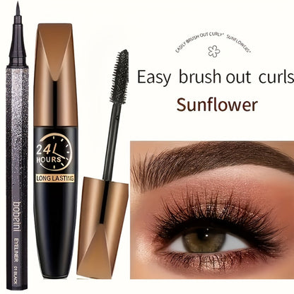 8D Fiber Mascara Set 2 Pcs Volumizing Lengthening Smudge-Proof Waterproof Lash Extension, for Makeup, Travel and Everyday Vanity Use