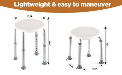 Shower Stool for Inside Shower, Adjustable Height Bath Seat, Stable Bathroom Stool for Sitting, Fits Showers & Bathtubs