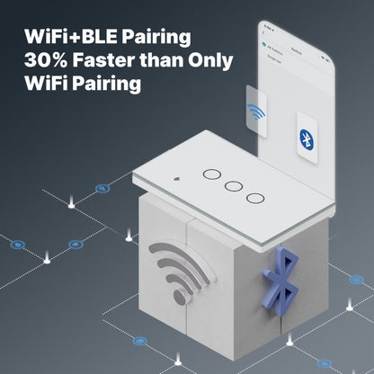 No Neutral Wire Smart Touch Wall Switch MOES WiFi 1/2/3 Gang Single Fire, Works with Alexa & Google Home