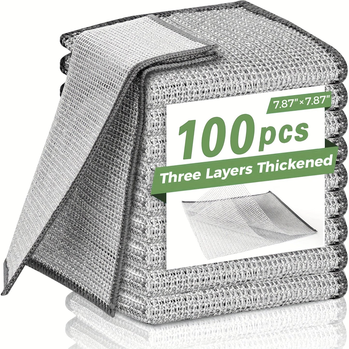 Stainless Steel Kitchen Scrubber Wire Cleaning Cloth Scratch Resistant Reusable Dish for Home Cooking, Dining and Outdoor Meals