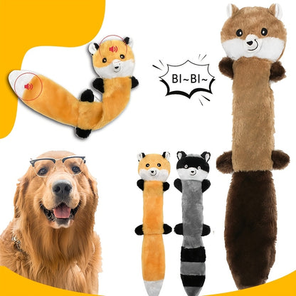 Dog Squeak Toys, Squeaky Dog Toys No Stuffing Plush 3 Pack – Crinkle Flat Plush Toy Multipack Variety Set for Small Medium Dogs