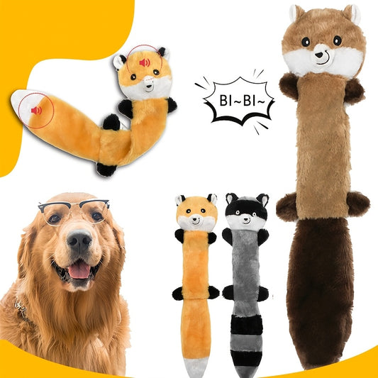 Dog Squeak Toys, Squeaky Dog Toys No Stuffing Plush 3 Pack – Crinkle Flat Plush Toy Multipack Variety Set for Small Medium Dogs
