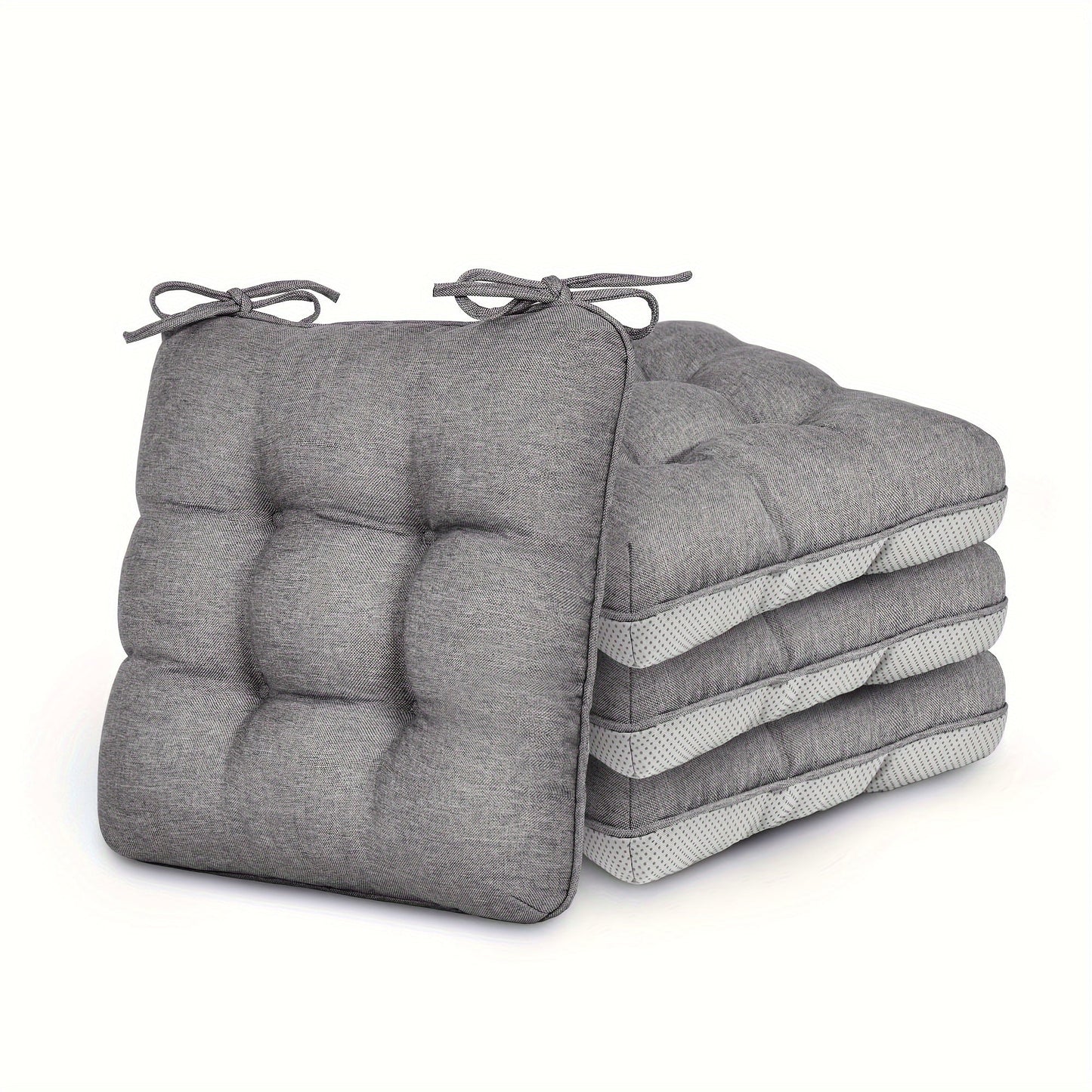 Memory Foam Chair Cushions 4/8 Pack, Non-Slip Seat Pads for Dining Chairs, Kitchen, Office & Patio – Indoor Outdoor Chair Pads M/L Size