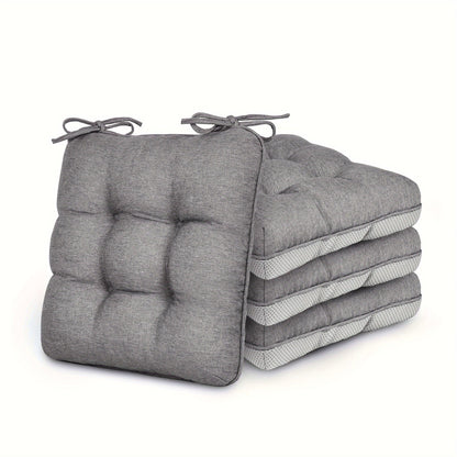 Memory Foam Chair Cushions 4/8 Pack, Non-Slip Seat Pads for Dining Chairs, Kitchen, Office & Patio – Indoor Outdoor Chair Pads M/L Size