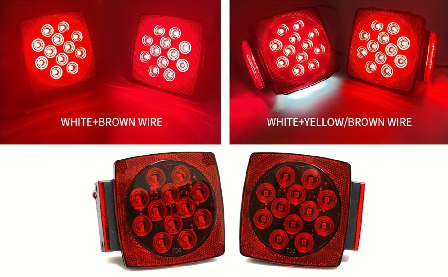 12V LED Trailer Tail Lights Kit – Stop, Turn Signal, Brake & License Plate Light for Trailers Under 80" – Boat, RV, Camper, Truck