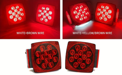 12V LED Trailer Tail Lights Kit – Stop, Turn Signal, Brake & License Plate Light for Trailers Under 80" – Boat, RV, Camper, Truck