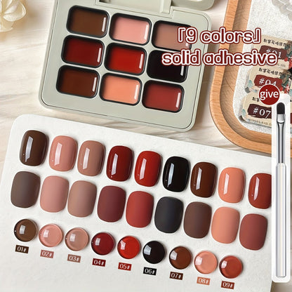 Gel Nail Polish MORDDA 9-Color Autumn Harvest Set with Solid Shades and Included LED Curing Pen for Nail Art