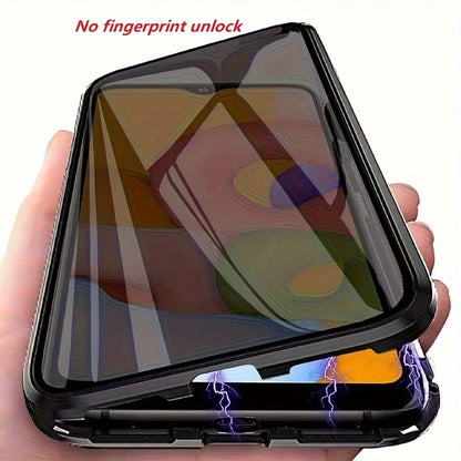 Double-Sided Glass iPhone Case with Stand 2-Piece Set Magnetic 360 Metal Frame Safety Lock Lens for an Everyday Personal Care Routine