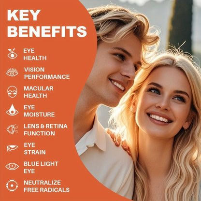 Eye Vitamins with Lutein & Zeaxanthin Capsules, Enhanced with Astaxanthin, Omega-3, Bilberry & Resveratrol for Vision Health Support