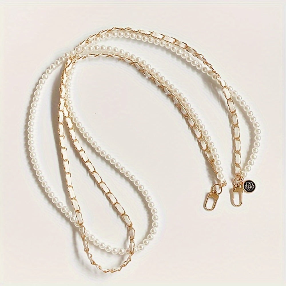 Pearl Double Chain Phone Strap Crossbody Wristband Lanyard for Women Girls with the Listed Color, Size or Set Options for Everyday Carry