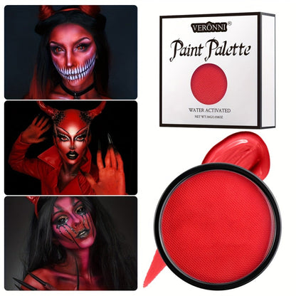 Water Activated Face Paint Kit 6 Colors with 10 Brushes, Water Based Face Body Paint Palette Black White Red