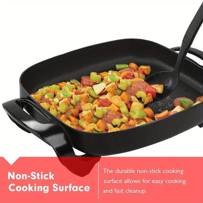 Electric Skillet 8 Quart Non-Stick Copper Deep Dish – 16x12 Large Electric Frying Pan with Tempered Glass Vented Lid, Adjustable Thermostat