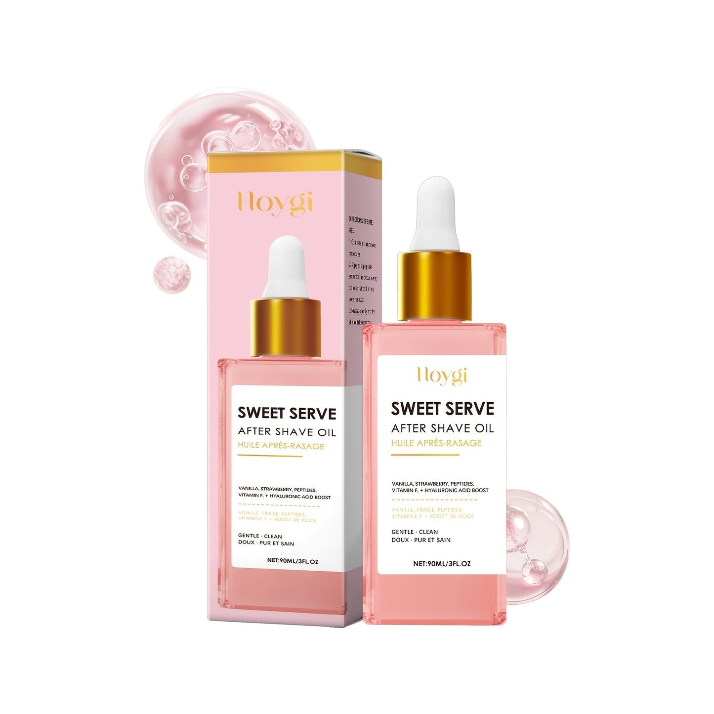 Post-Shave Hair Removal Oil for Women, Strawberry Scent, Hyaluronic Acid & Linolenic Acid, Skin Softener