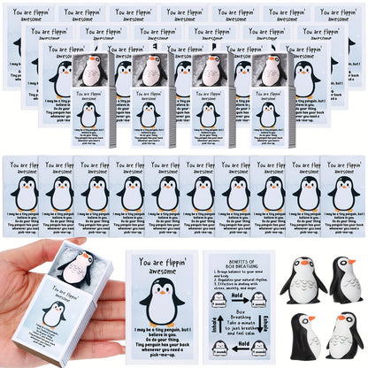 Emotional Support Penguin Resin Cards 36 Sets, Positive Affirmation Appreciation Gifts for Teachers Volunteers Employees Coworkers