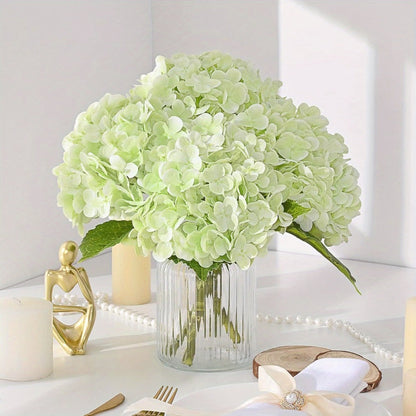 Artificial Flowers 21-Inch Full-Latex Hydrangea Stems in 4 or 8-Piece Sets with Flexible Wire