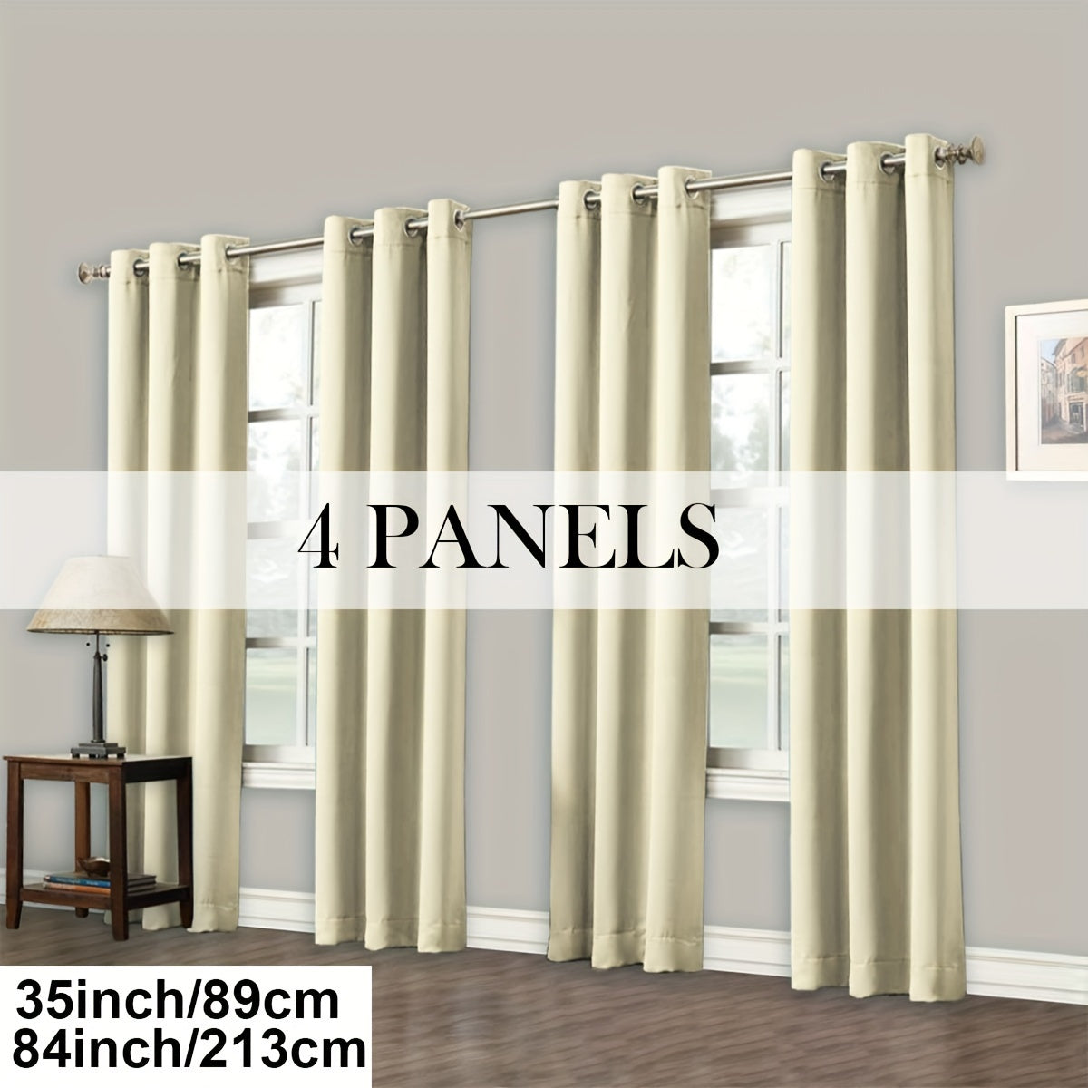 Grommet-Top Blackout Curtain Options in Nine Colors with Seven Width, Length or Panel-Count Labels