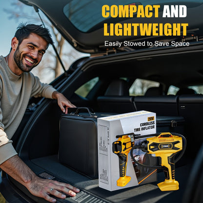 Cordless Tire Inflator 160PSI Portable Air Compressor Compatible with DeWalt 20V / 18V Battery, Digital Pressure Gauge