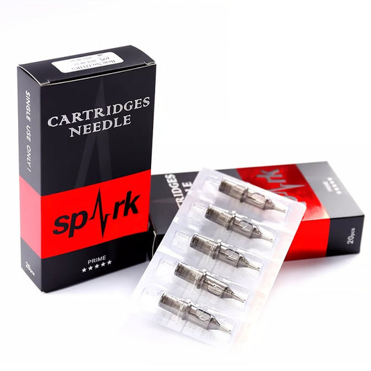 Tattoo Cartridge Needles with SPARK Label, 20-Piece Box and 24 Retained RL RS CM M1 Model Choices