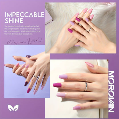 Six-Piece Air-Dry Nail Polish Set in Cherry Blossom Pink or Light Purple and Nude Pink Collections