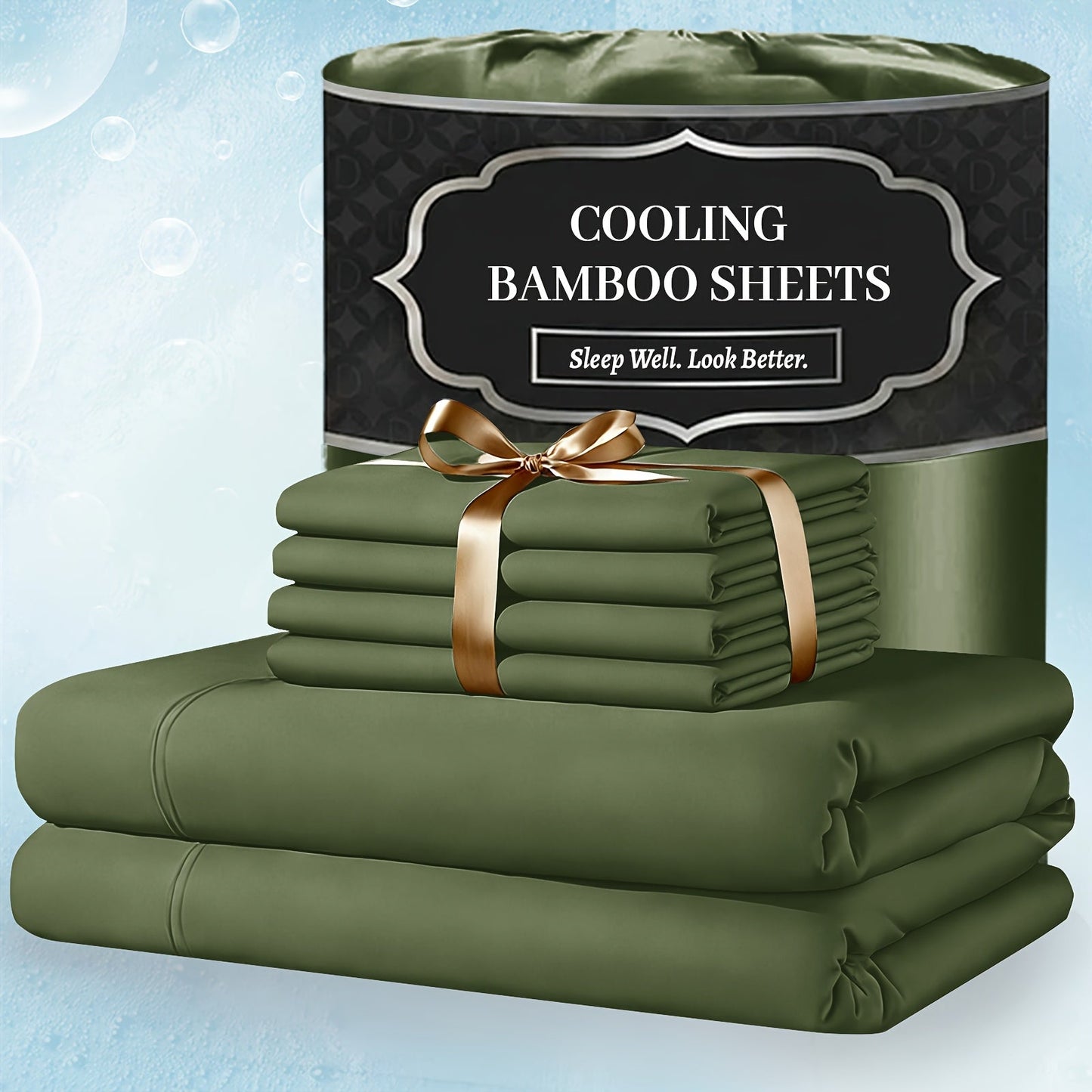 Bed Sheet Set 4-Piece Bamboo-Derived Fabric with Available Extra-Deep Pocket and Eighteen Colors