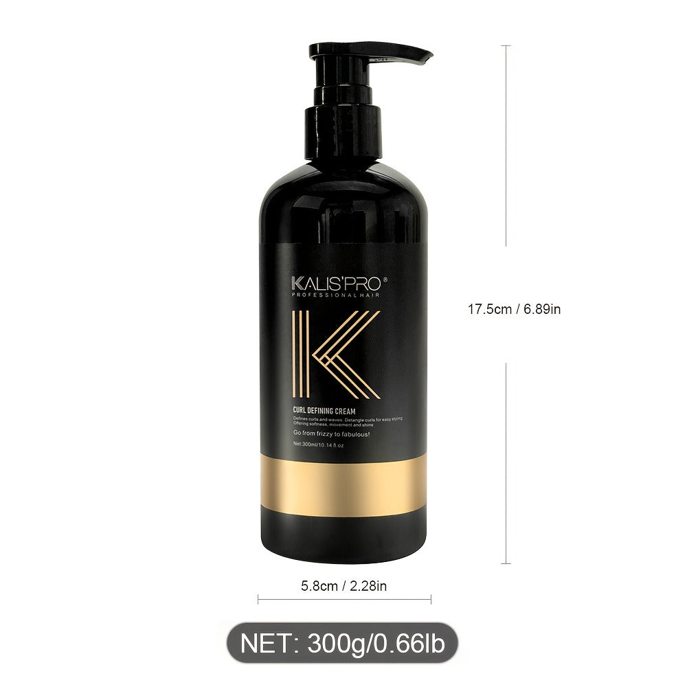 Curl Defining Cream 300ml for Curly Wavy Coily Hair, Frizz Control, Hold, Antistatic Scalp-Safe Hair Styling Cream for Women and Men
