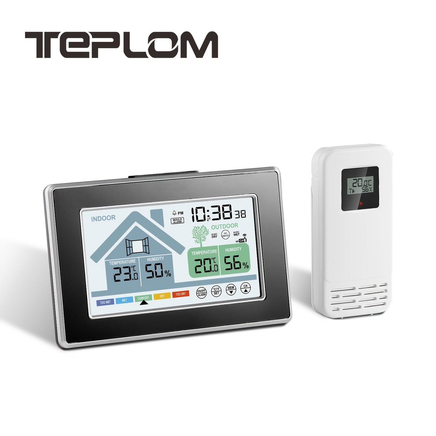 Indoor Outdoor Thermometer | Wireless Hygrometer Home Patio Greenhouse