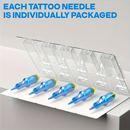 Tattoo Needles 50Pcs Round Liner Shader - POSEIDON V3 12RL 12RS Membrane Safety for Temporary Body Art, Festivals and Costumes