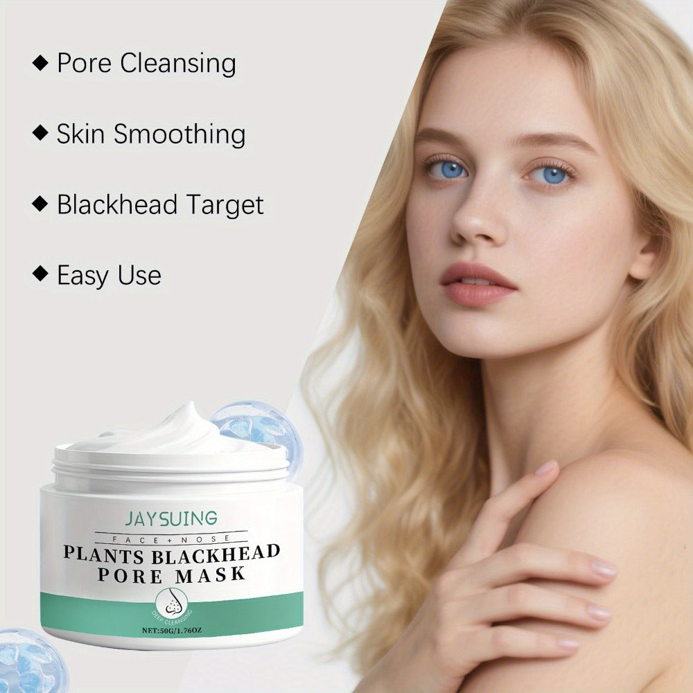 Blackhead Peel-Off Nose Mask 50g with Hyaluronic Acid, Salicylic Acid & Aloe Essence, Deep Pore Cleansing Strips for Smooth Skin