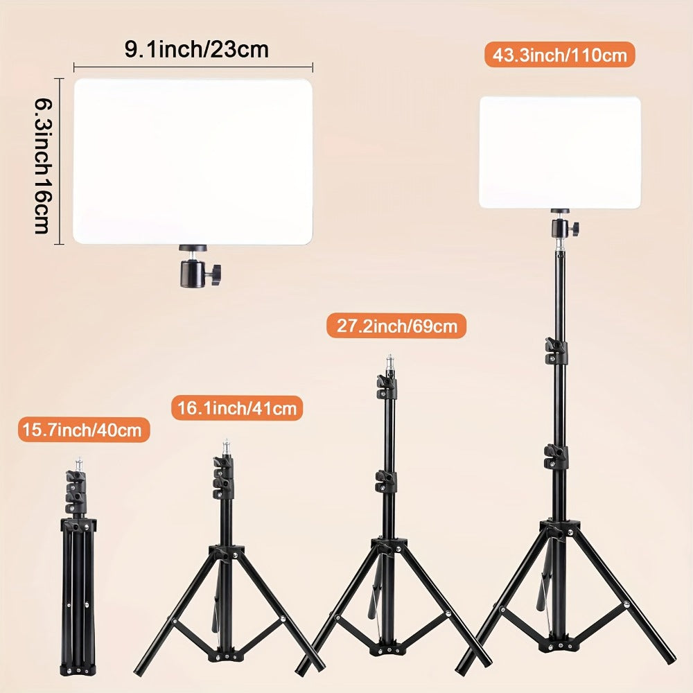 ZOMEI 10in LED Square Light Kit with 43.3in Tripod Stand & Phone Holder - Dimmable 3000K-6000K for an Everyday Personal Care Routine