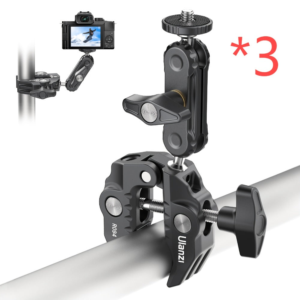 ULANZI Super Clamp 360° Ballhead Magic Arm Double Ball Head Camera Mount with 1/4"-20 & 3/8"-16 Thread for Canon Nikon DSLR
