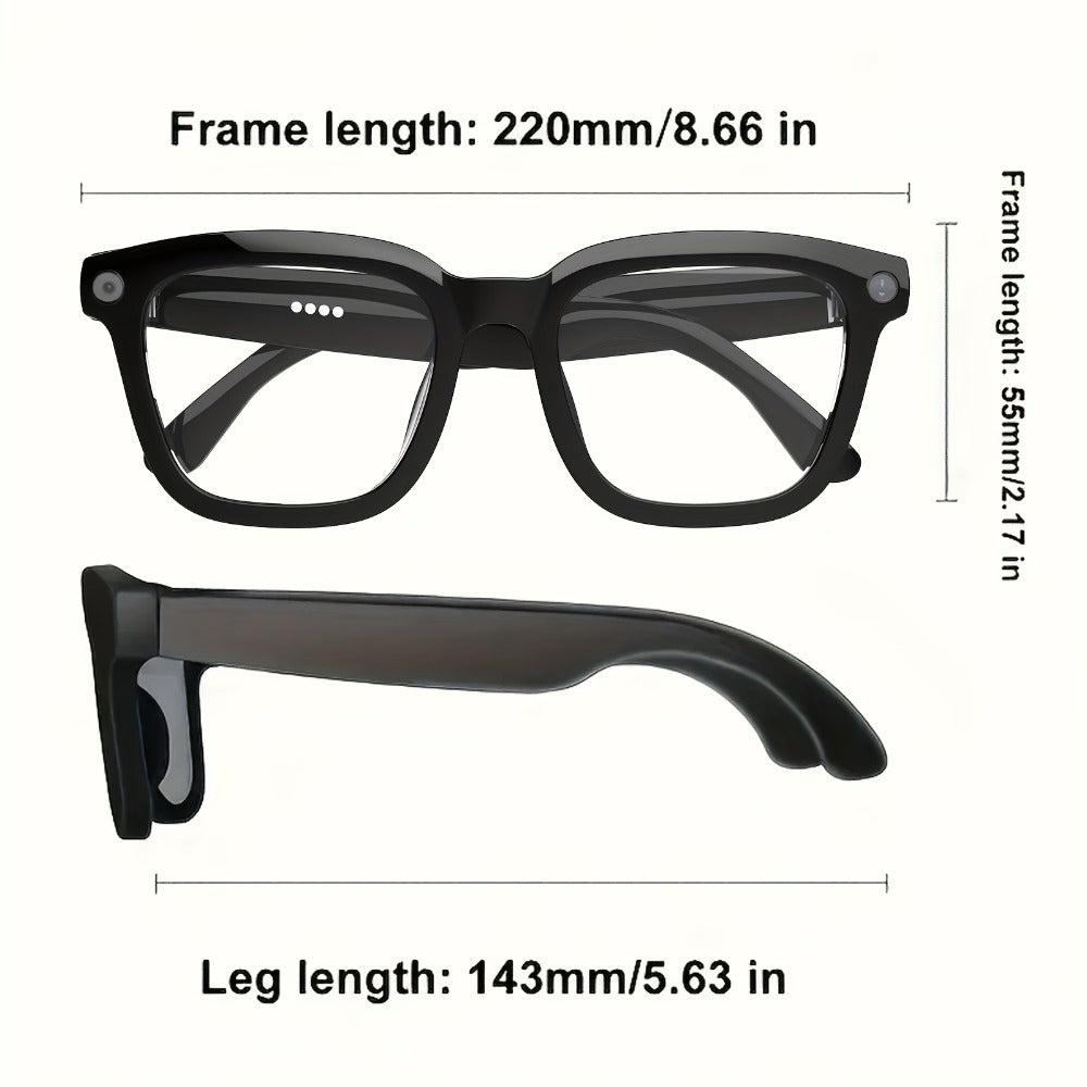 Smart Glasses 4K Camera Variant with Translation, Object Recognition, Open-Ear Audio and USB-C Charging