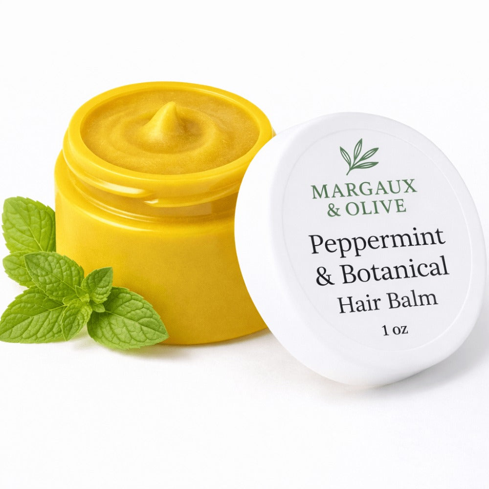 Peppermint Hair Balm for Scalp & Hair Care - Cooling Mint Formula Moisturizes, Soothes Scalp & Tames Frizz
