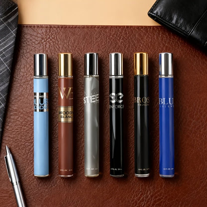 Travel Cologne Gift Set for Men – 6-Piece Mini EDP Spray Sampler, Long Lasting Unique Scents, TSA-Friendly Travel Size