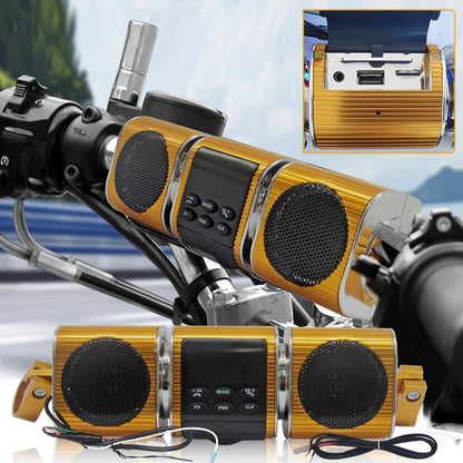 Motorcycle Bluetooth Speaker Sound Bar with Built-in Amplifier – IPX5 Waterproof, FM Radio, USB & AUX Input