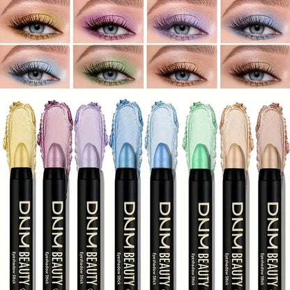 Fluorescent Eye Shadow Pen Set 8 or 16 Pcs, Shimmer Matte & Neon Gel Eyeliner Pencil Kit, for Makeup, Travel and Everyday Vanity Use