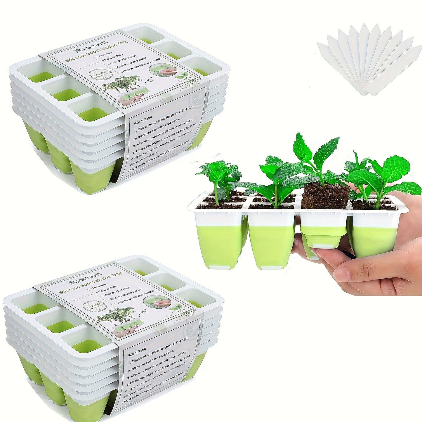 Seed Starting Tray with Flexible Pop-Up Units | Easy Transplant No Root Damage | Optimal Drainage | Reusable Seedling Tray 2pcs 6pcs 10pcs
