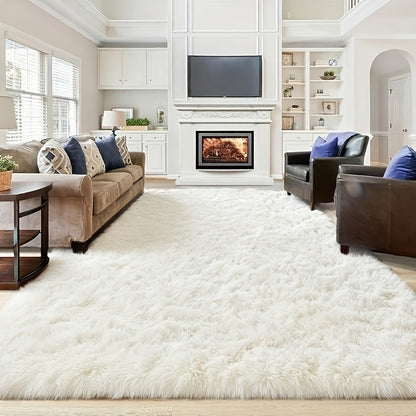 Gradient Color Soft Area Rug – Washable Anti-Slip Shaggy Fluffy Carpet for Living Room & Bedroom | Modern Machine-Made Floor Mat