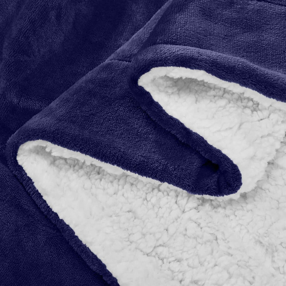 480GSM Sherpa Fleece Blanket, Double-Sided Heavy Throw for Couch, Bed & Travel, Reversible All Season