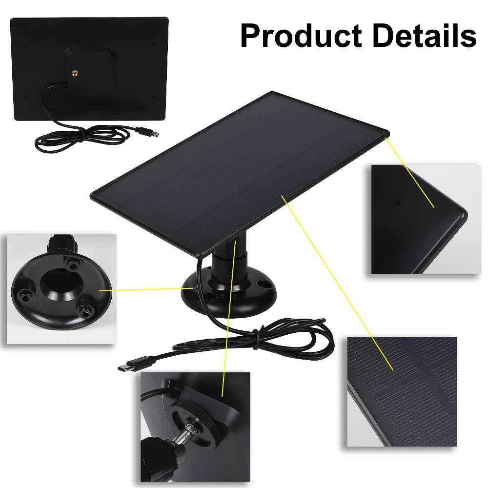 3-Pack Portable Solar Panel Kit 5V 3W with 360° Adjustable Mount, USB & Type-C Output for an Everyday Personal Care Routine