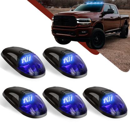 5pcs LED Cab Roof Marker Lights 16/24 LED 12V Super Bright UV-Resistant ABS Lens with Wiring Harness Kit for 2003-2018 Pickup Trucks 1500