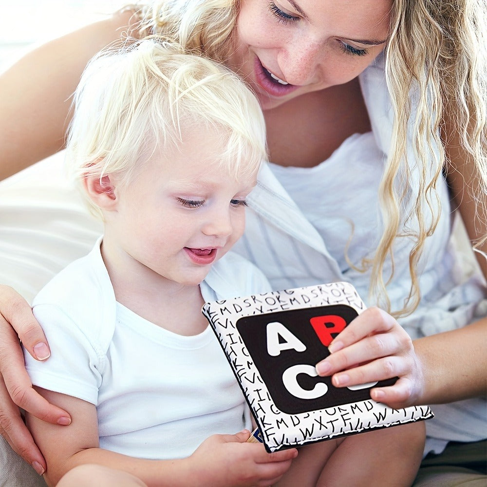 High Contrast Baby Flashcards 64 Cards Black White Red, Newborn Visual Stimulation Brain Development Montessori Learning Toy